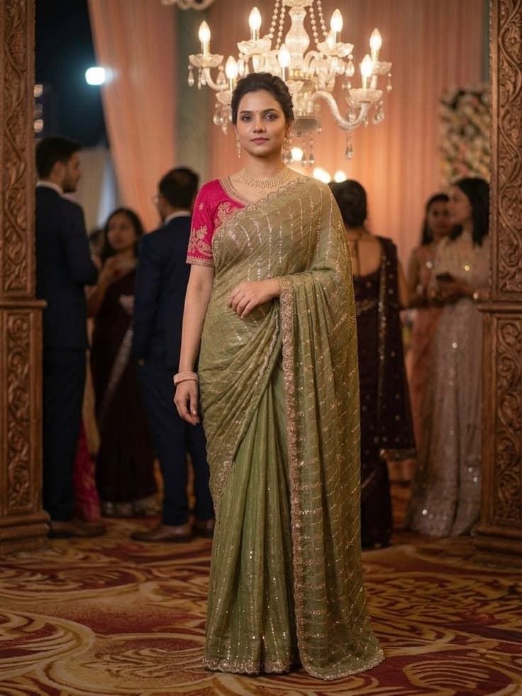 Saree sitara green saree 