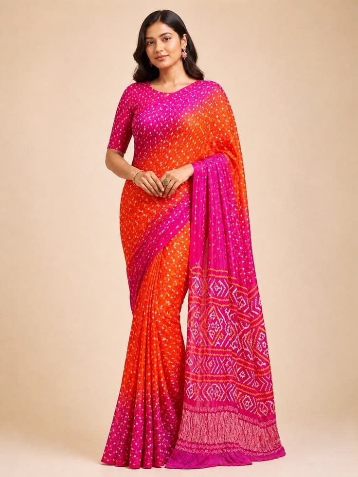 NEEL PANNA ORANGE SAREE