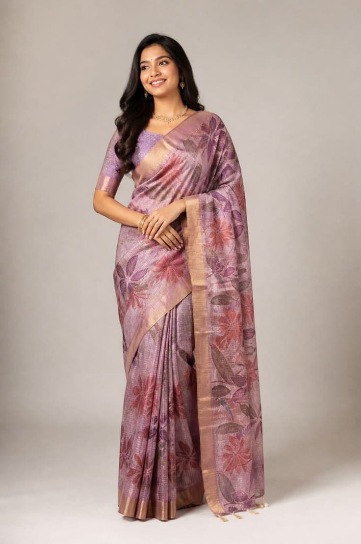 Floral Royale Purple Saree