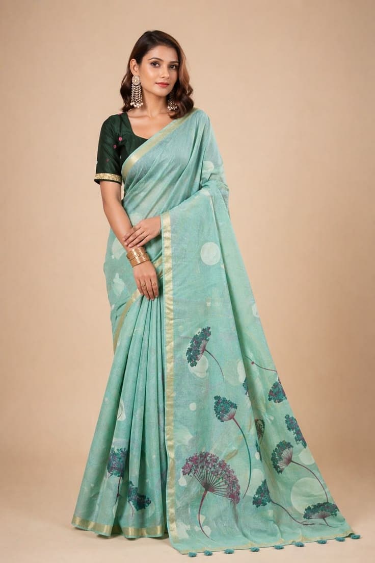 Suhani Sutra Mint Green  saree