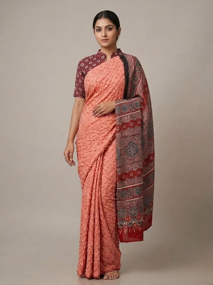 Fusion Flame saree