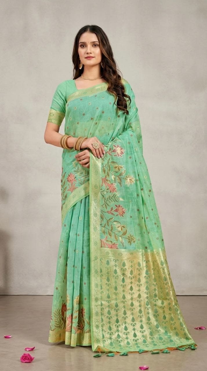 Man Mohini Pastel Green Saree