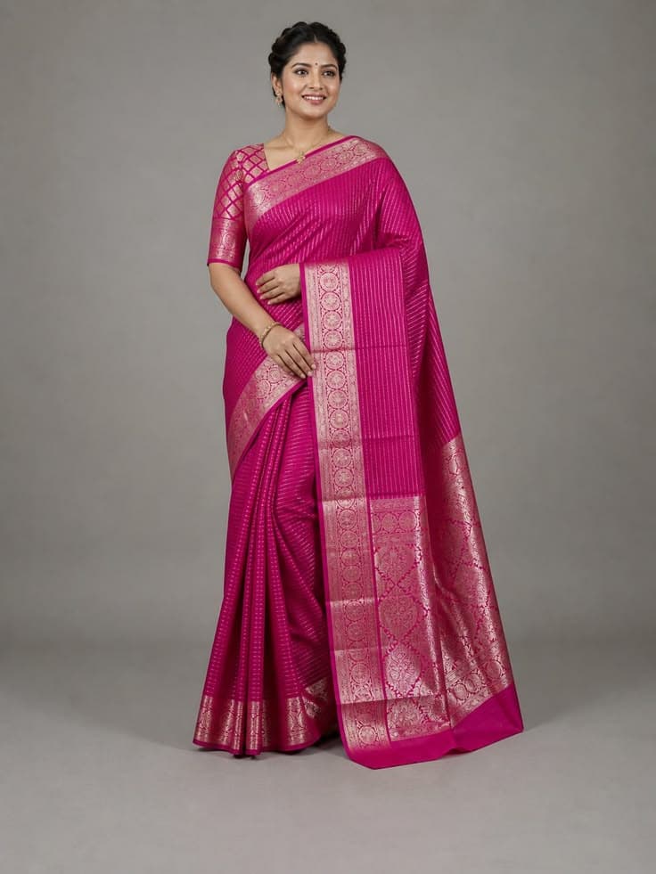 Suhagini Vastra Pink Saree
