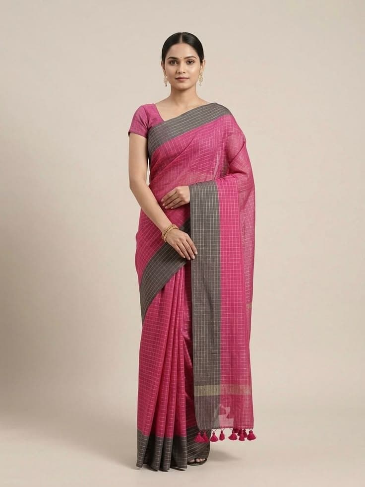 Kargha Kala pink Saree