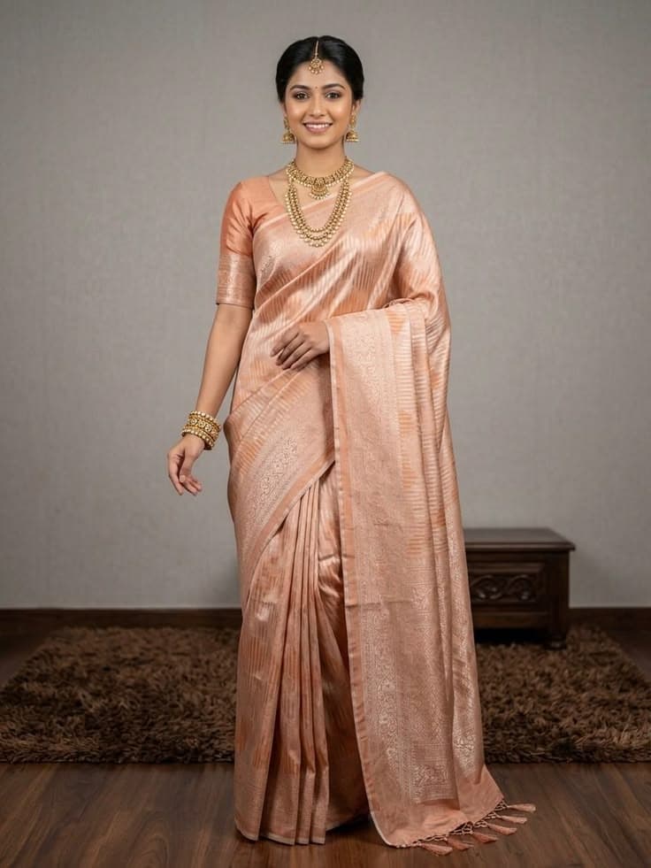 Madhurima weaves peach
