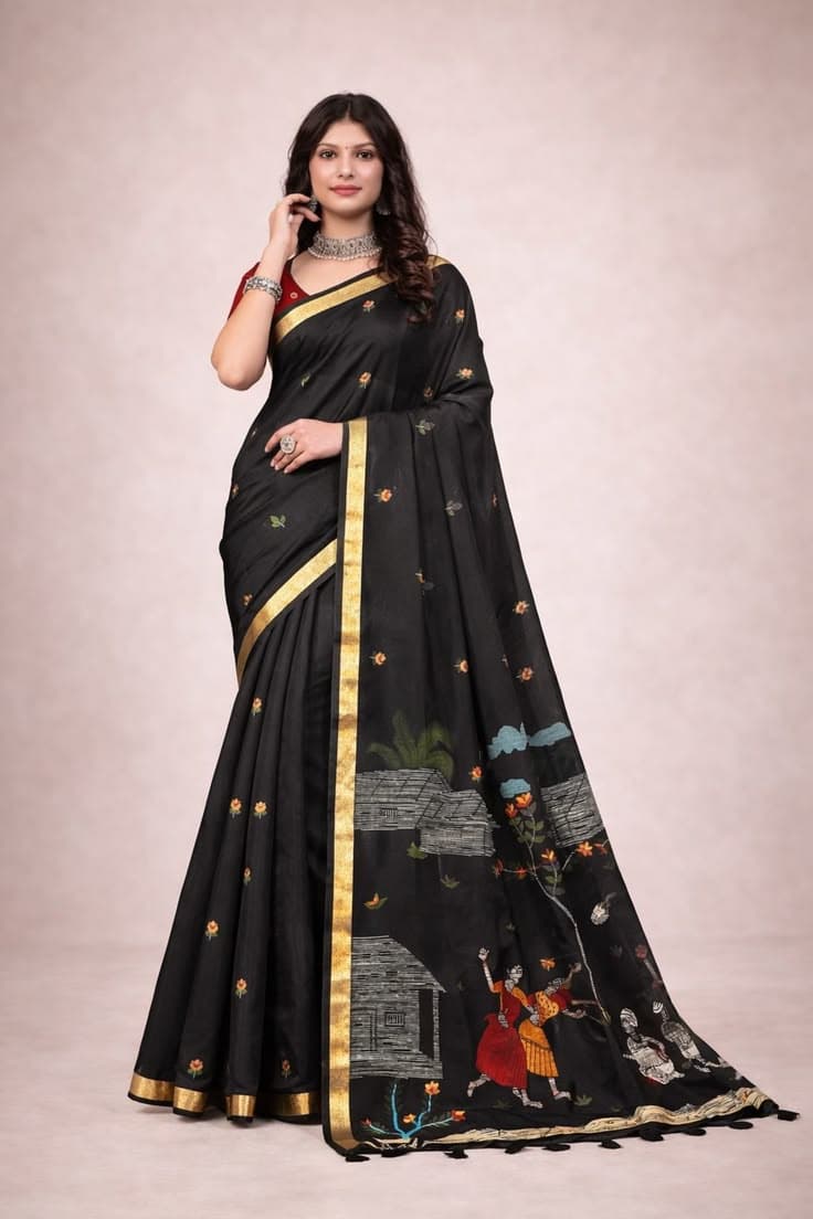 Heritage Hues Midnight Black Saree