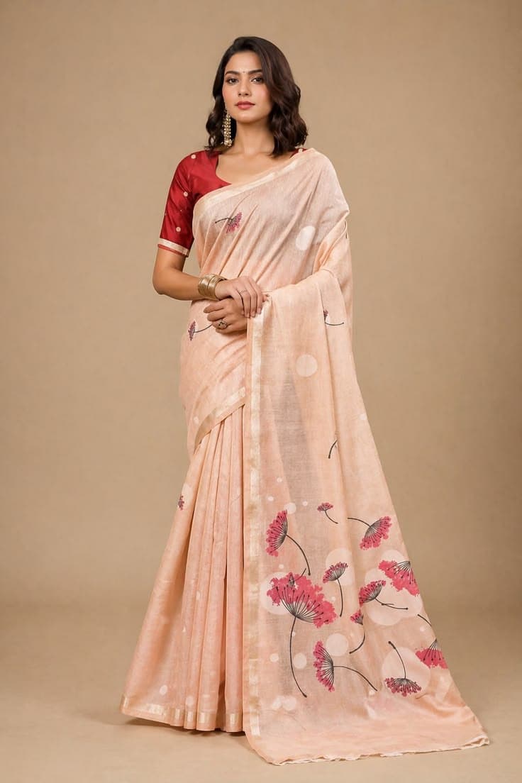 Suhani Sutra Blush Peach saree 