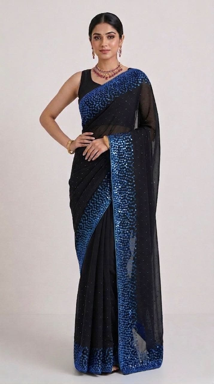 Billo Raani Blue Saree