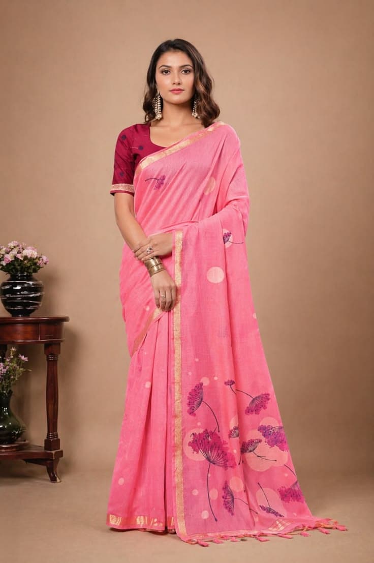 Suhani Sutra Rose Pink  saree
