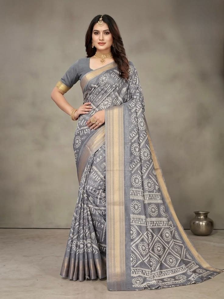 Desi Worli Gray Saree
