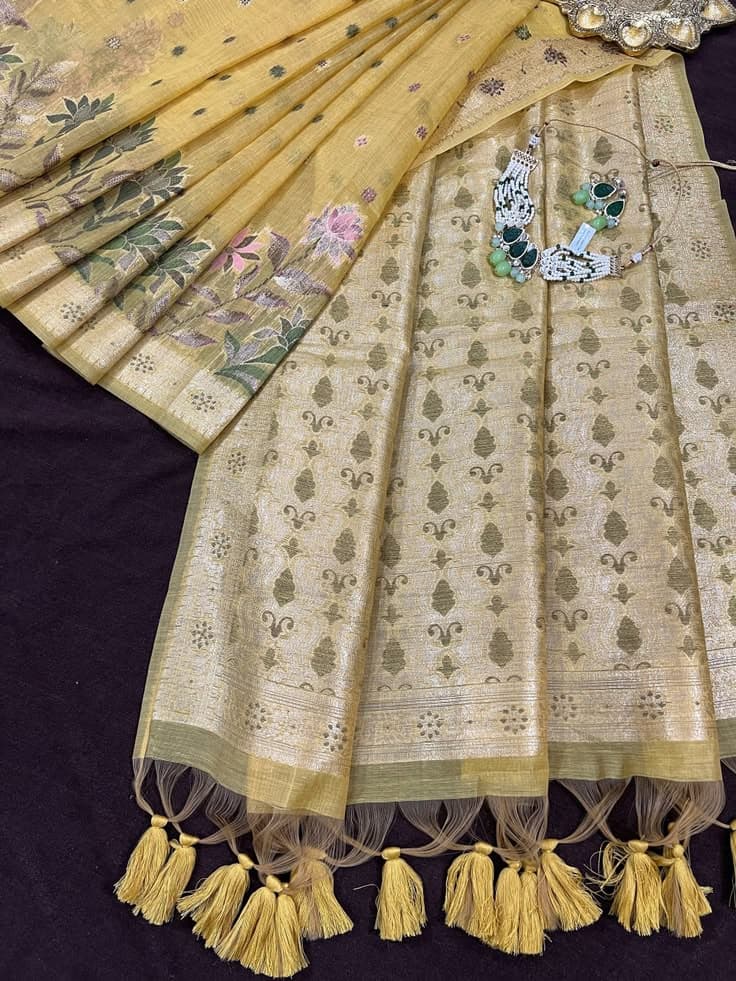 Man Mohini yellow Saree