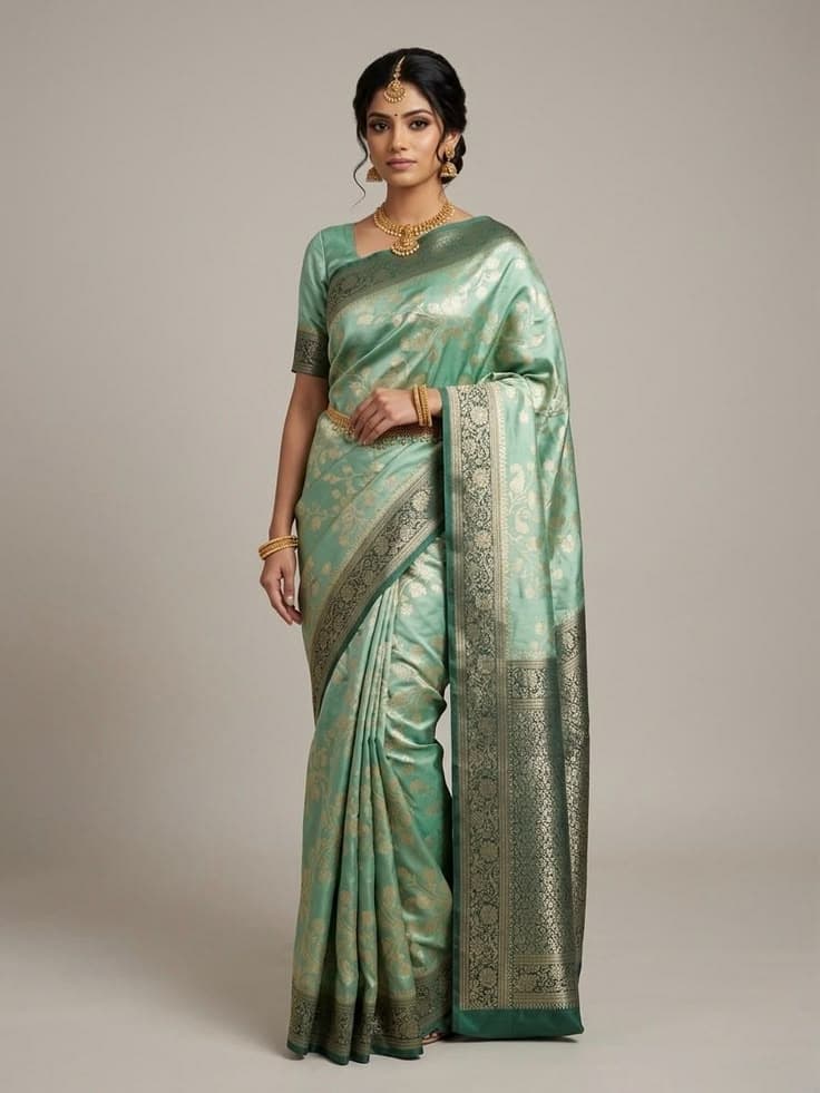 Roohani Resham Green Saree