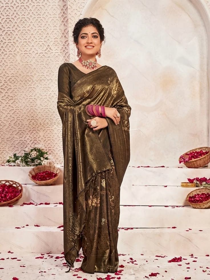 Divya Choclate Brown  Saree