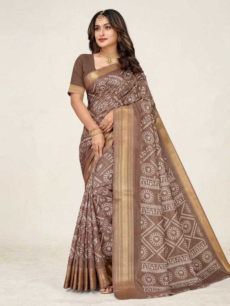 Desi Worli Charcol grey Saree