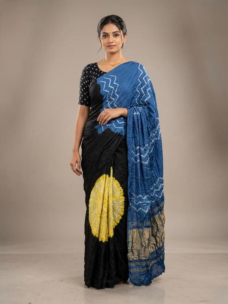 Tie-Dye Diva Black Saree