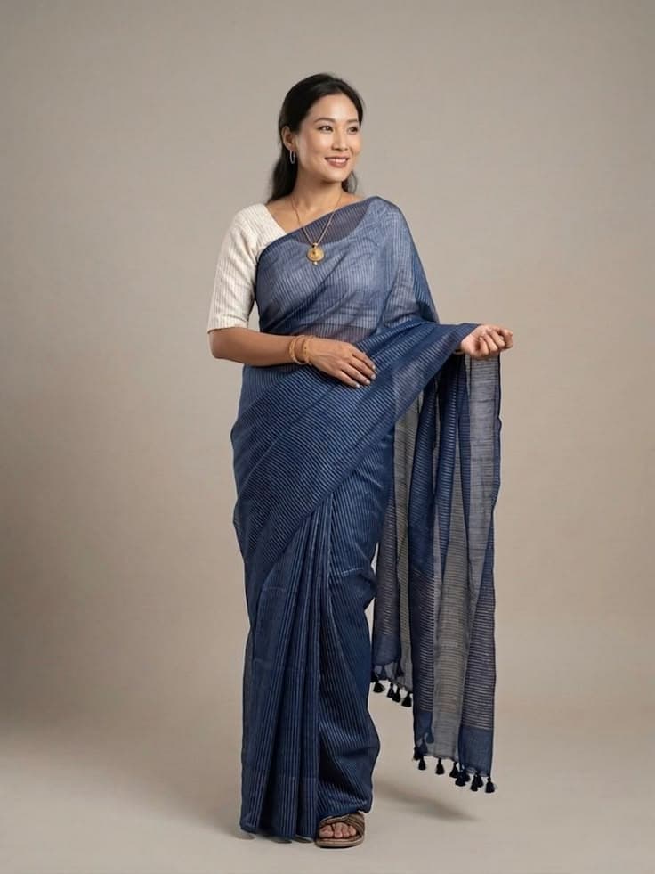 Kargha Kala Blue Saree