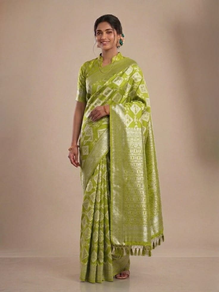 Sunny Bloom Green Saree