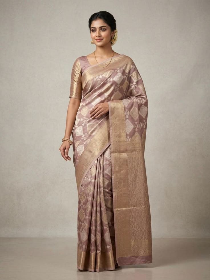 Sunny Bloom Brown Saree