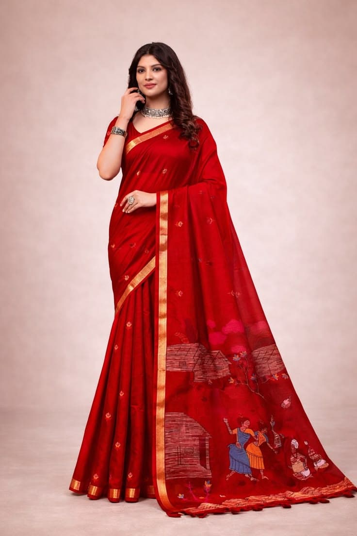 Heritage Hues Royal Red Saree