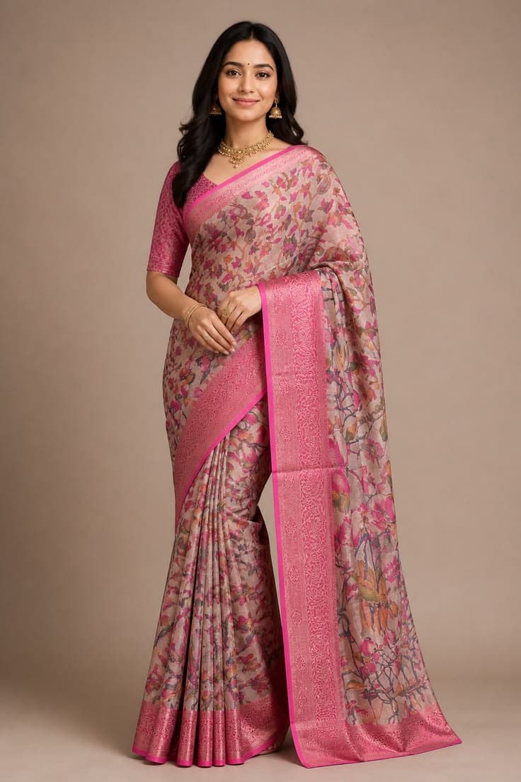 Summer Gulzar  Pink Saree