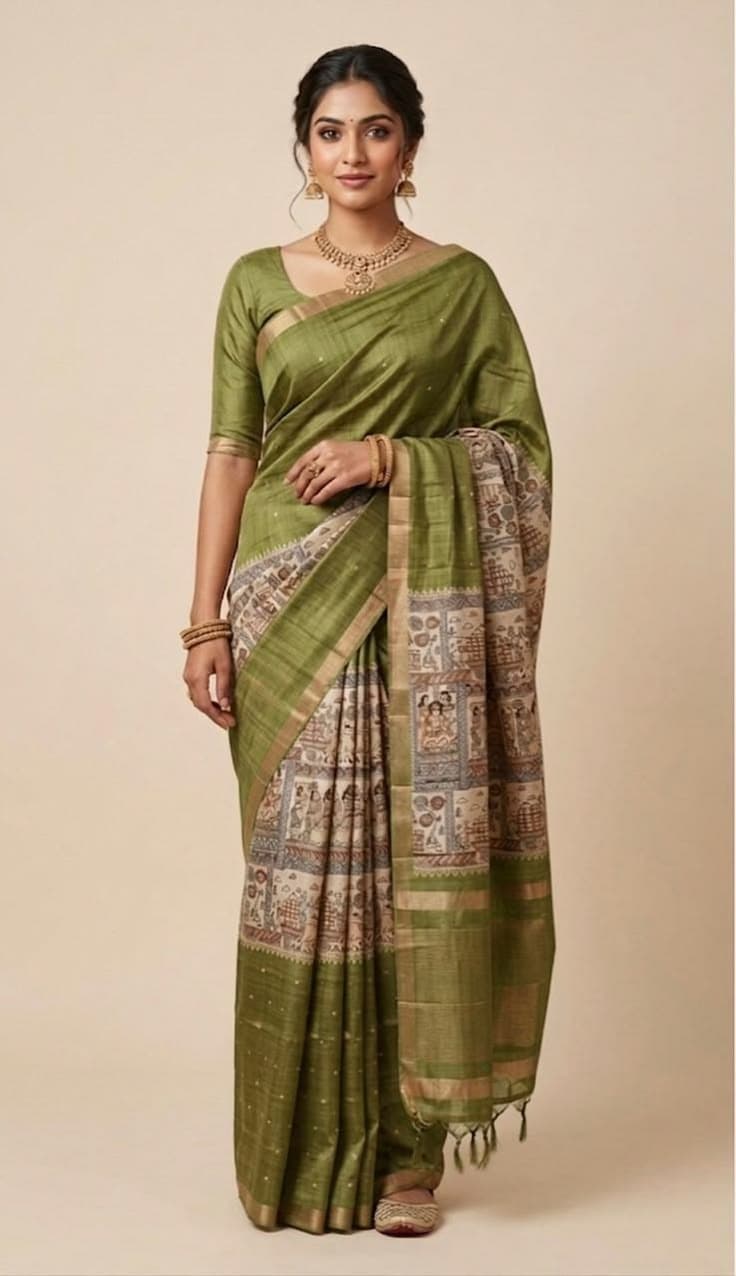 Madhurima Weaves Green Saree