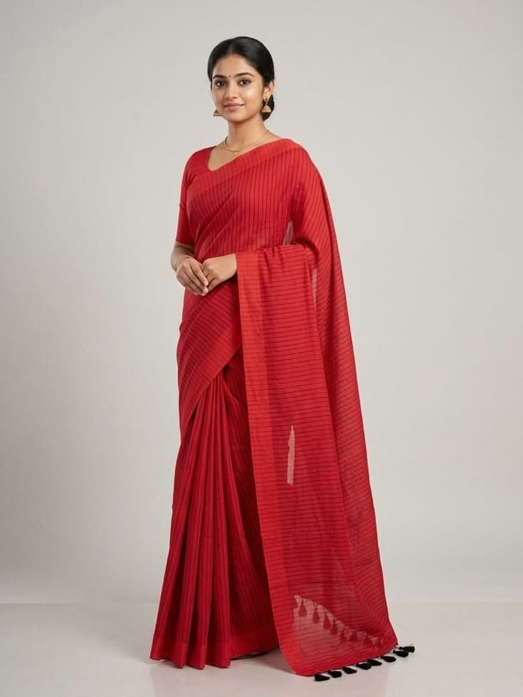 Kargha Kala Red Saree