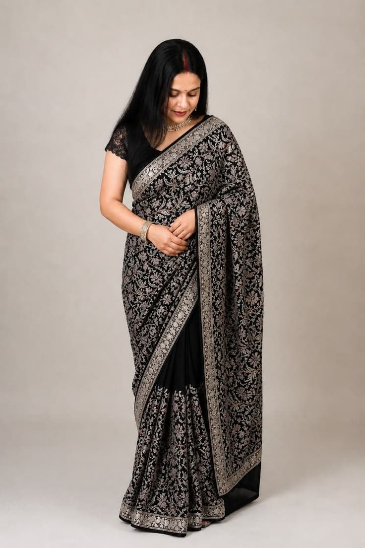 RangRasiya Black Saree
