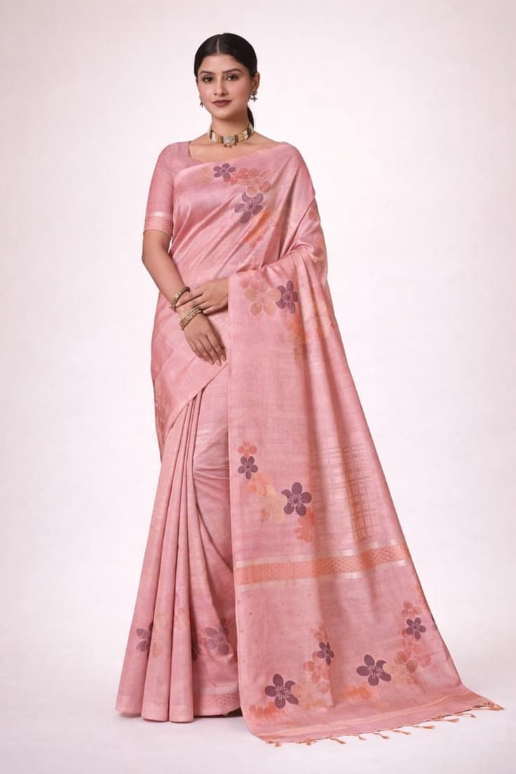 Resham Riwayat Blush Pink Saree