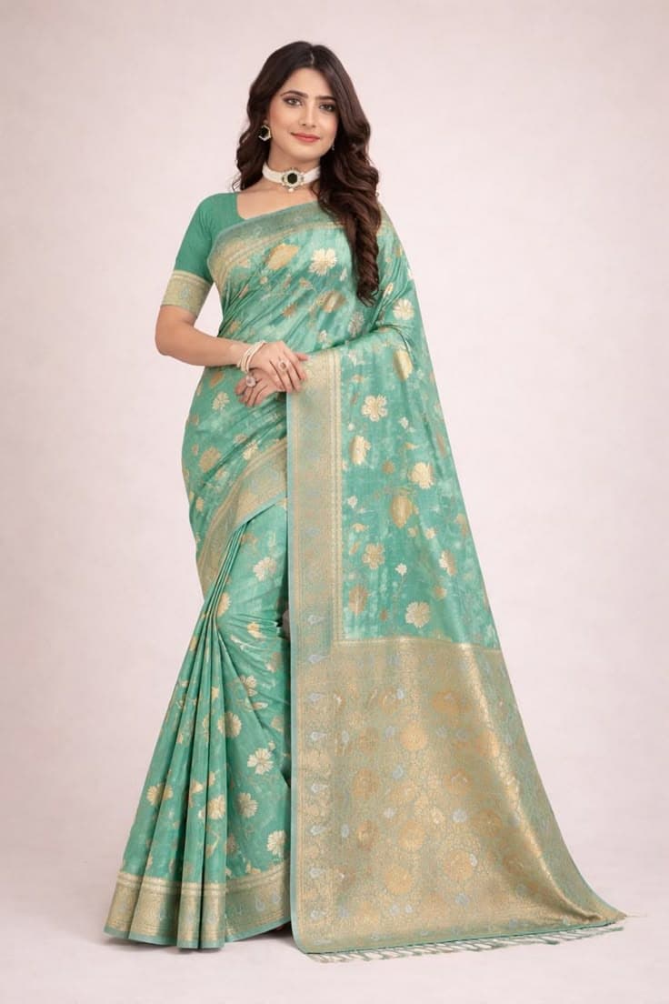 Vasant Seafoam Green Saree