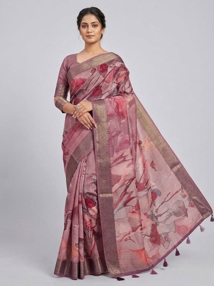 Marble Muse Peach Saree