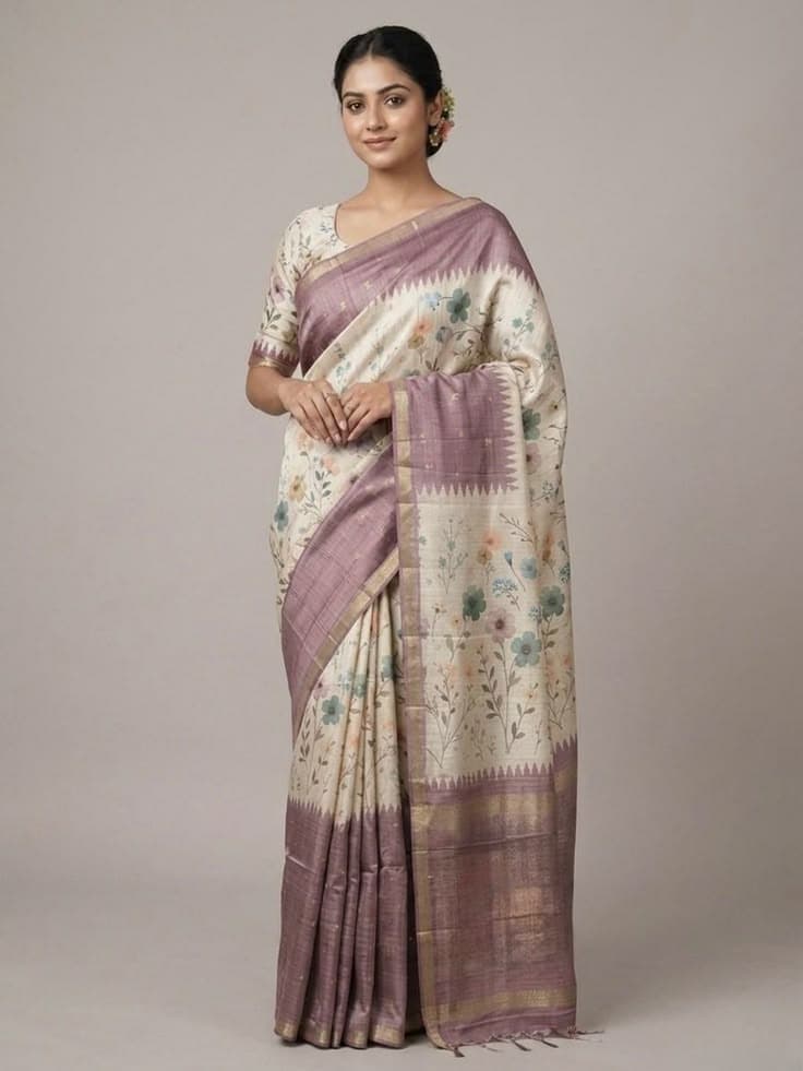 PhoolPop Collection Dusty Mauve Saree