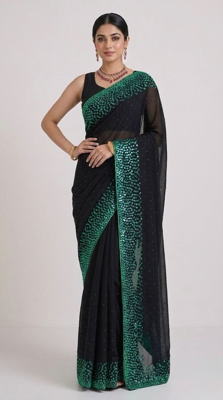 Billo Raani Green Saree