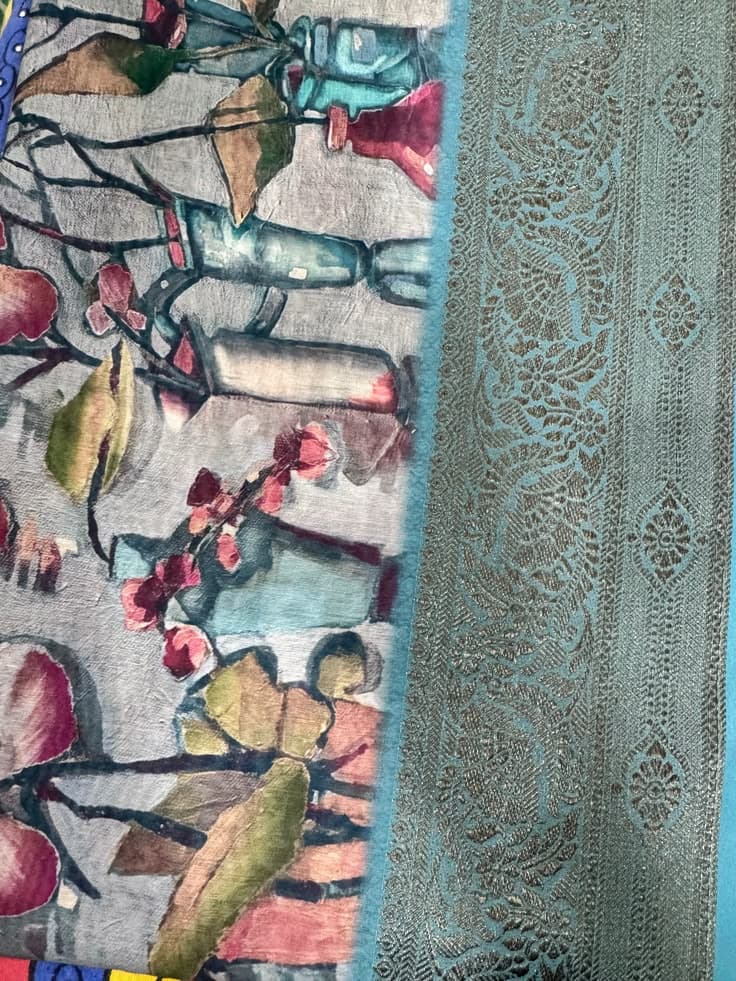Summer Gulzar Blue Saree